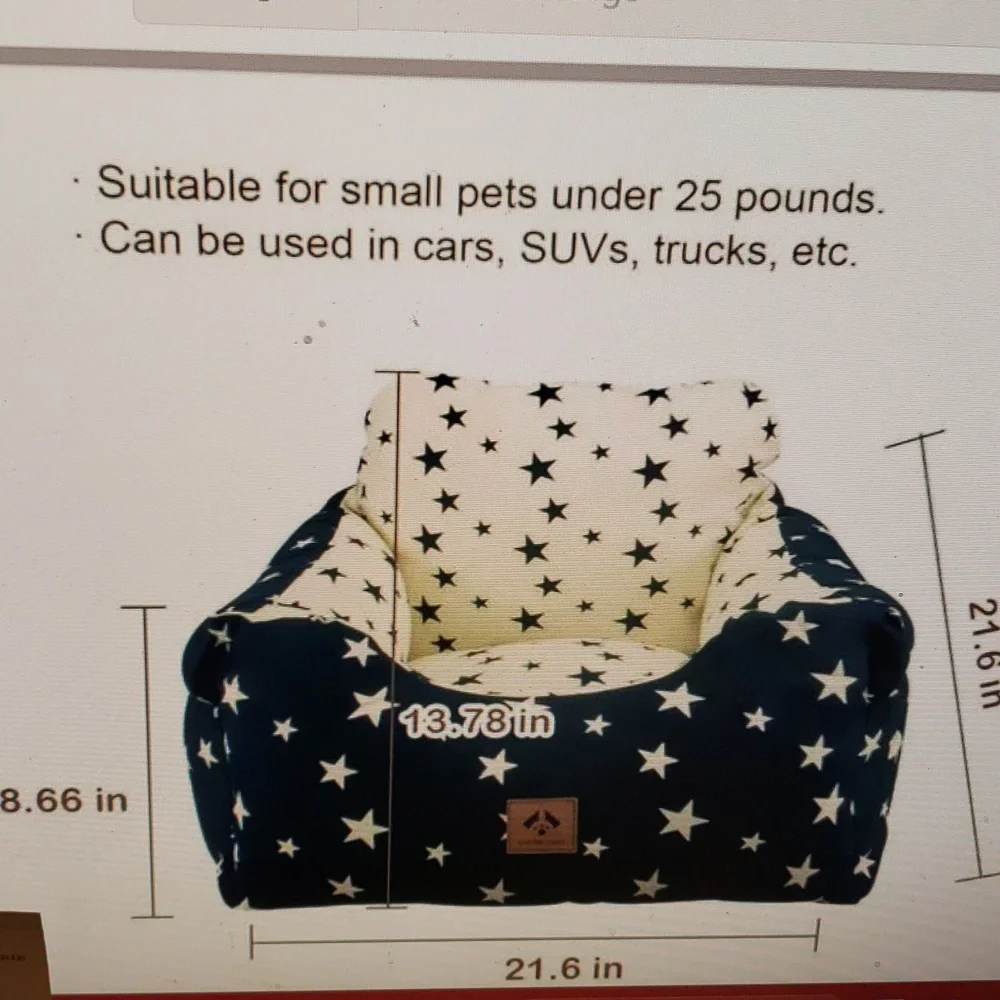 Dog Car Seat Pet Booster Seat for Small Dogs Washable New In Box & Plastic